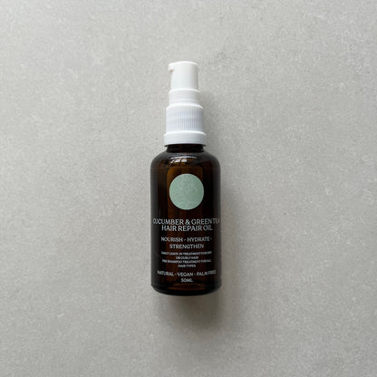Cucumber & Green Tea Hair Repair Oil - Strengthen, Smooth & Protect