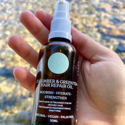 Cucumber & Green Tea Hair Repair Oil - Strengthen, Smooth & Protect