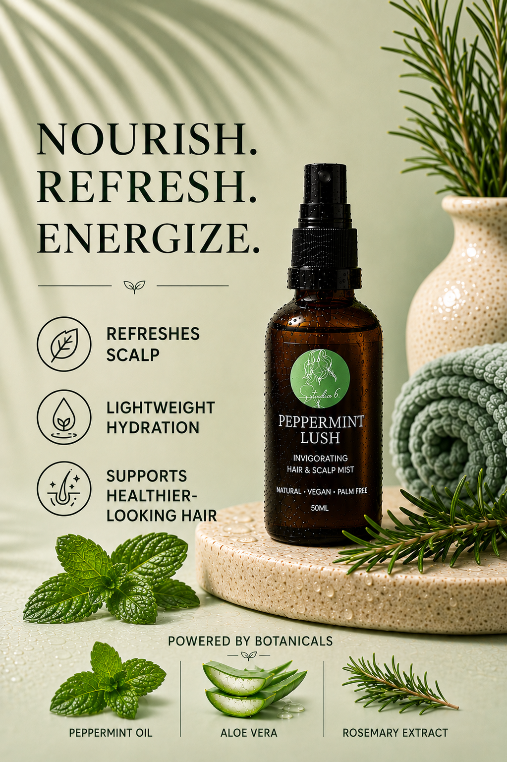 Peppermint Lush - Hydrating Hair & Scalp Mist